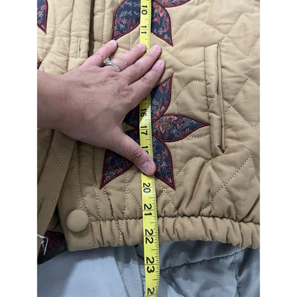Women's Unbranded Quilted Jacket Size S Tan Floral‎ - Picture 6 of 7